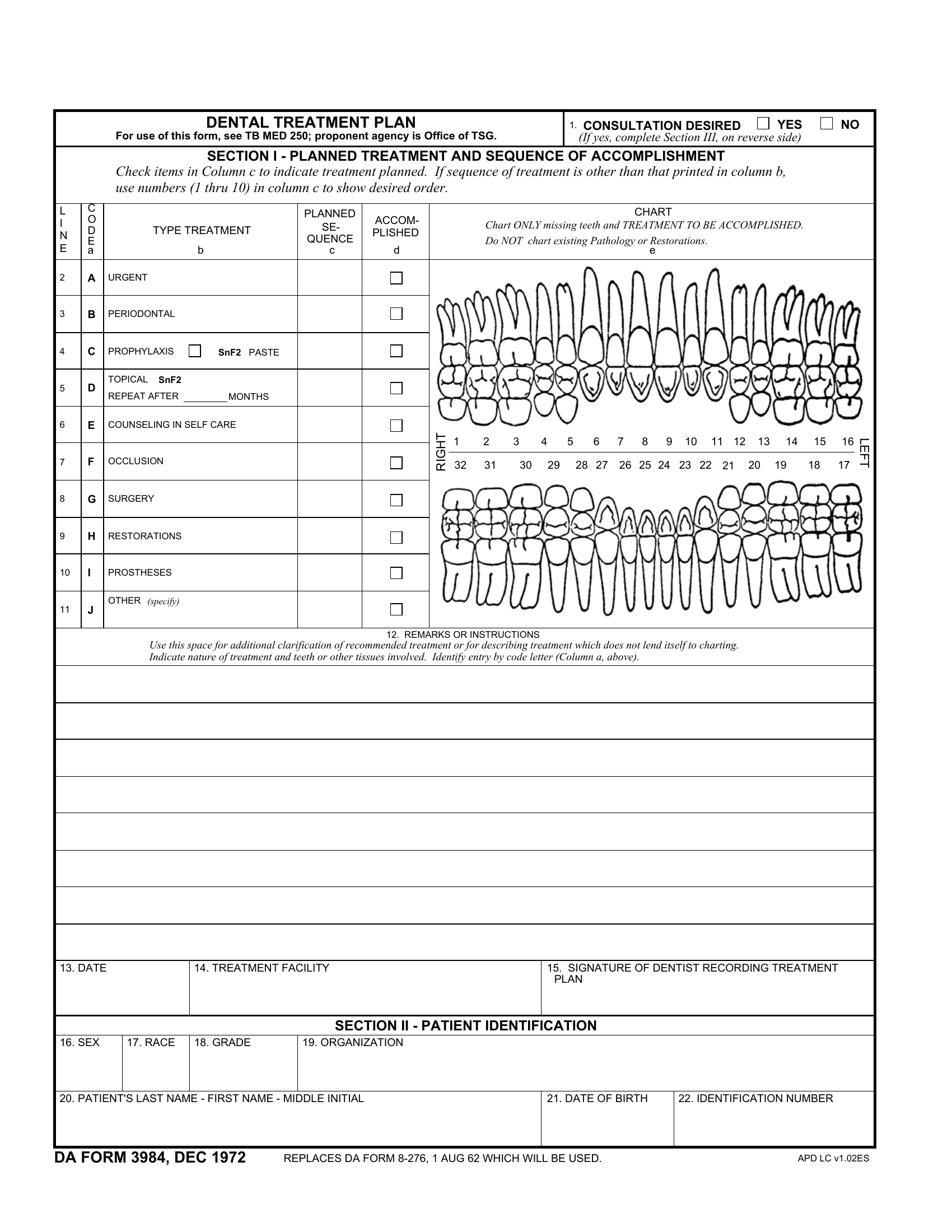 Dental Caries Buy Doctor Stuff - Dentist Office Forms, Dental in Printable Dental Treatment Plan Template