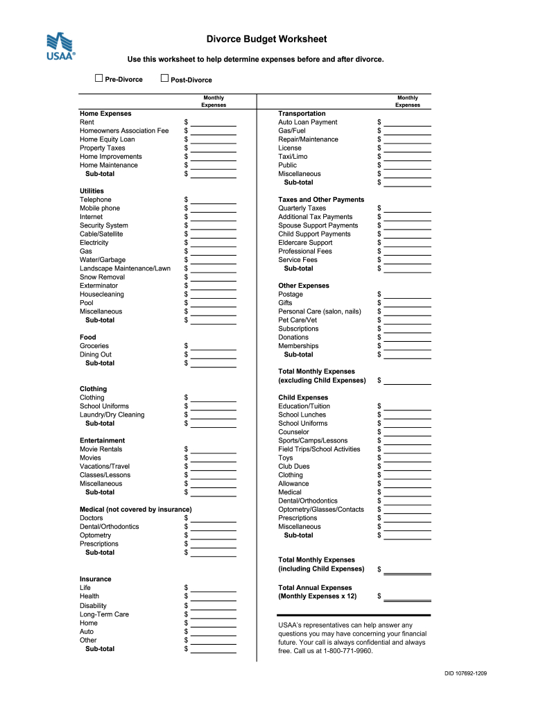 Divorce Worksheet: Fill Out & Sign Online | Dochub in Free Printable Divorce Asset Worksheet