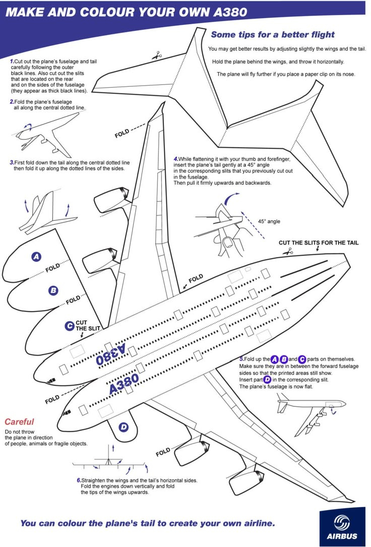 Diy Paper Airplane Model with regard to Printable 3D Paper Airplane Templates