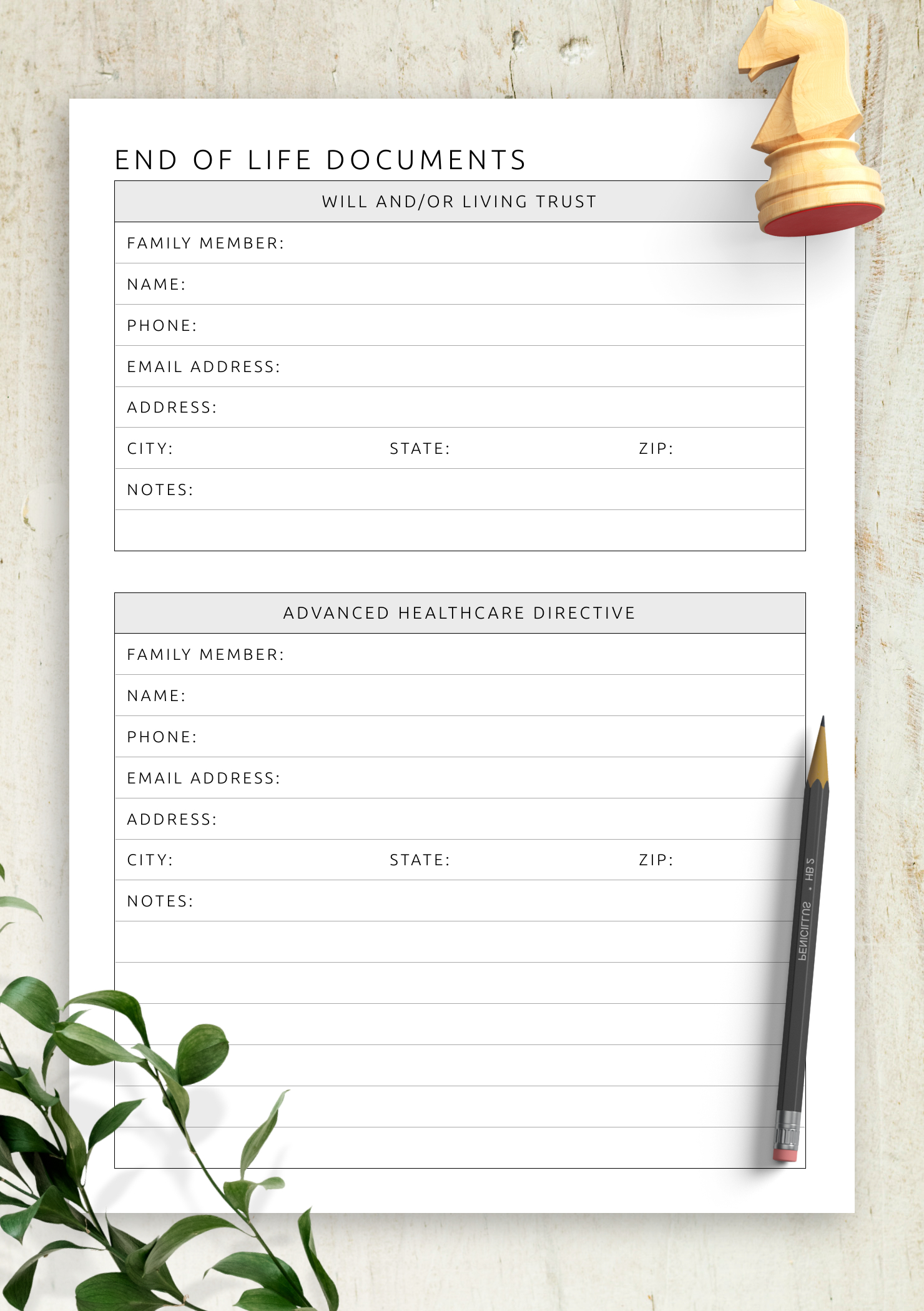 Download Printable End Of Life Documents Pdf with Free Printable End of Life Documents Template