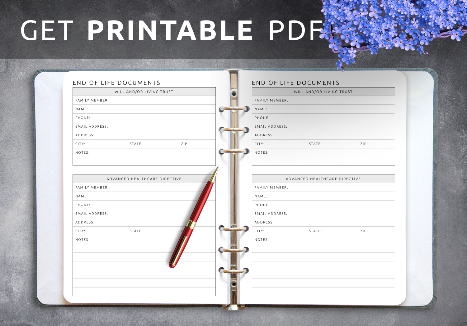Download Printable End Of Life Documents Pdf with regard to Free Printable End of Life Documents Template