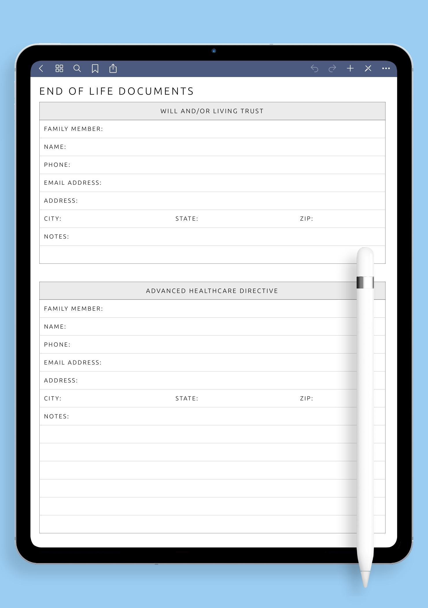 Download Printable End Of Life Documents Pdf within Free Printable End Of Life Documents Template