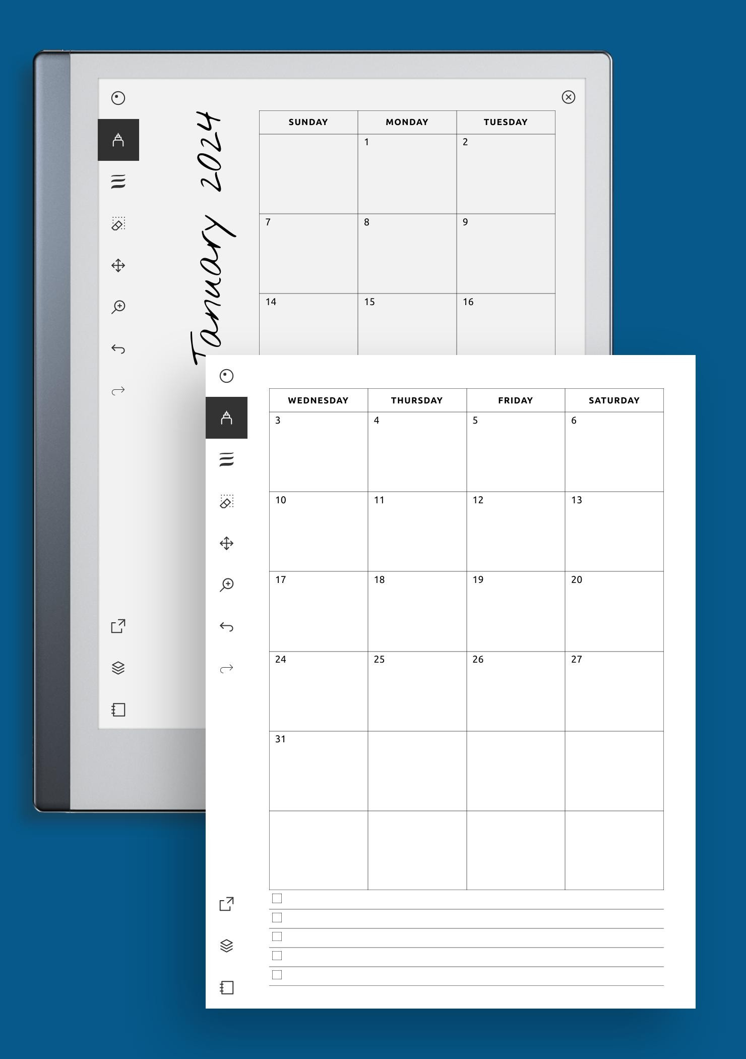 Download Printable Monthly Calendar With Notes Pdf throughout A5 Monthly Planner Printable Free