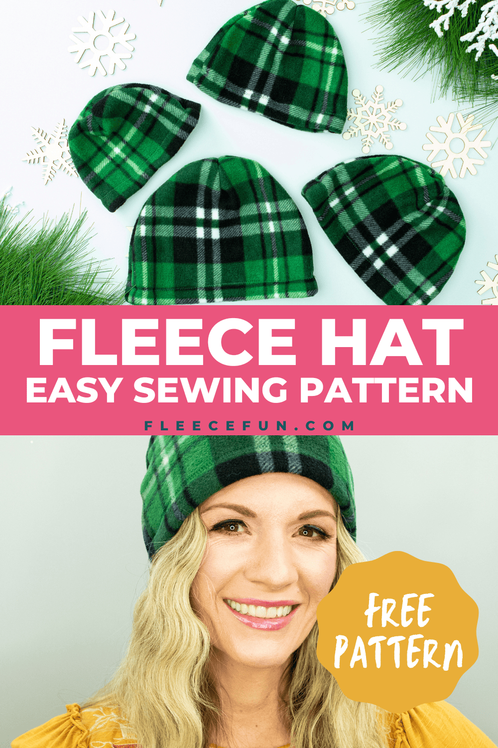 Easy Fleece Hat Free Pattern With Video Tutorial ♥ Fleece Fun with Free Printable Fleece Hat Pattern For Adults