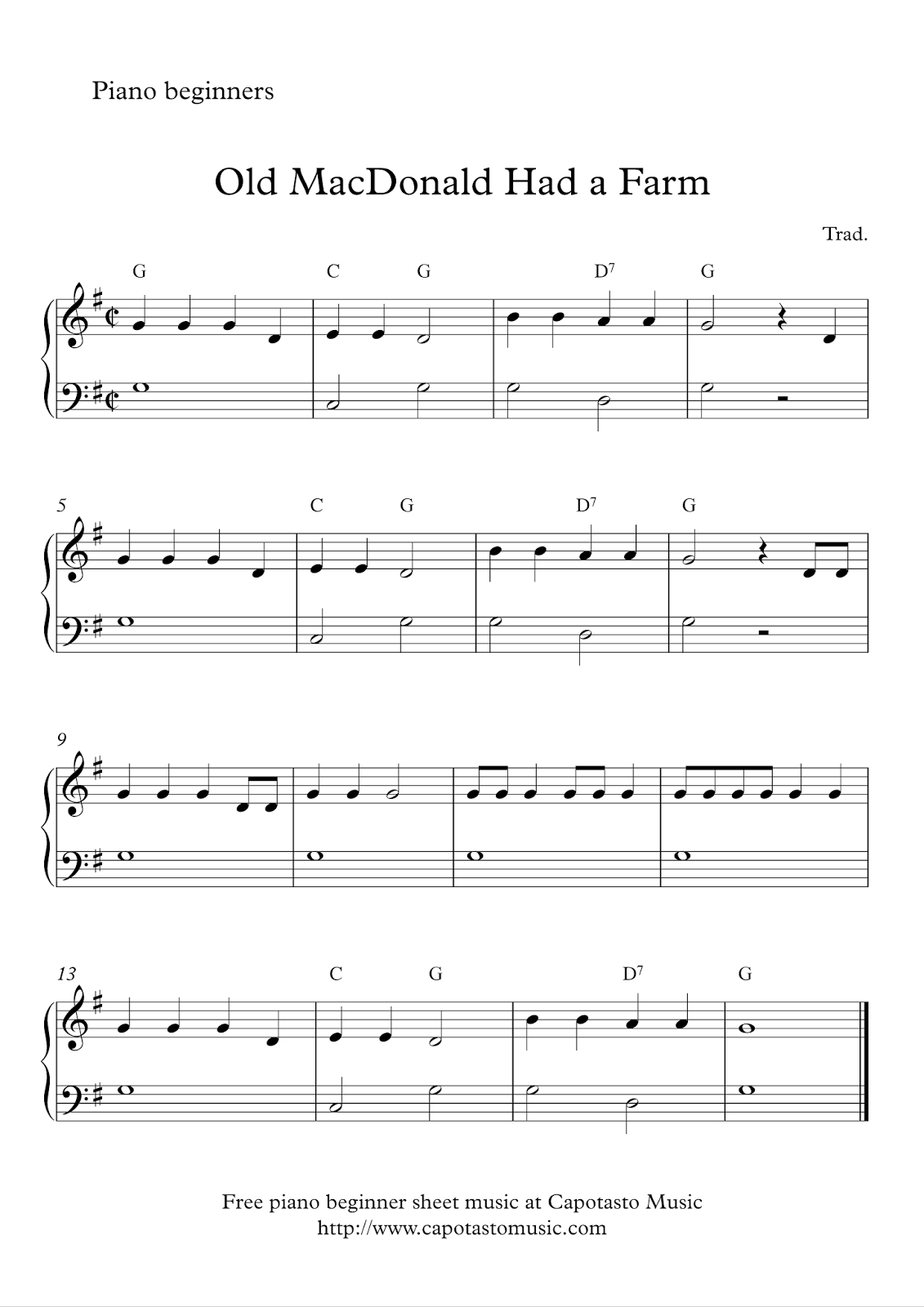 Easy Piano Sheet Music For Beginners with regard to Easy Piano Sheet Music Free Printable