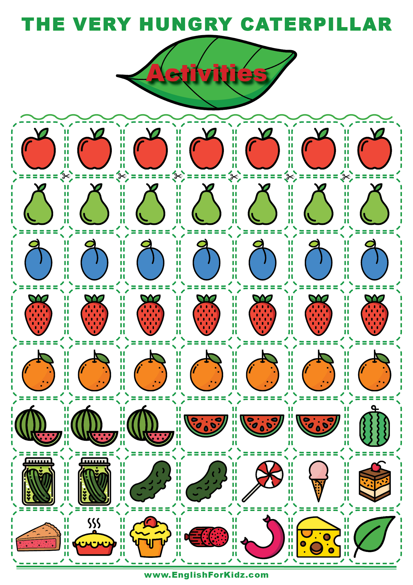 English For Kids Stepstep: The Very Hungry Caterpillar Activities with regard to Very Hungry Caterpillar Printables Free