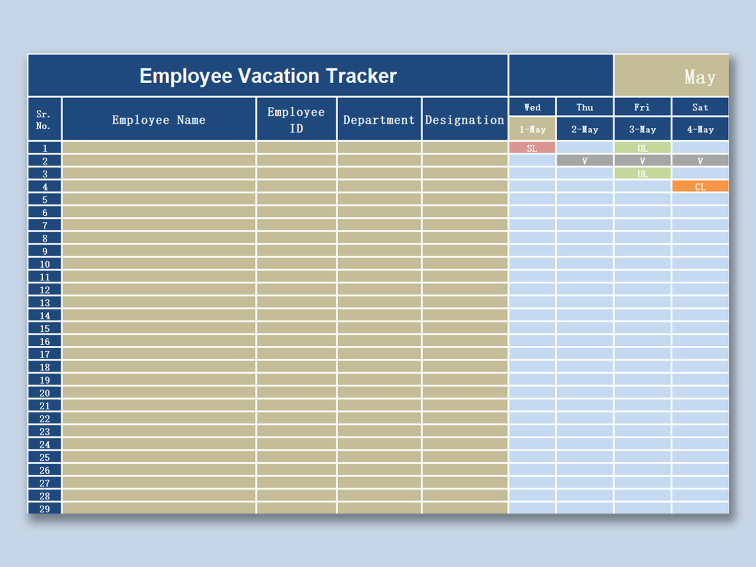 Excel Of Employee Vacation Tracker.xlsx | Wps Free Templates regarding Printable Employee Vacation Tracker Excel