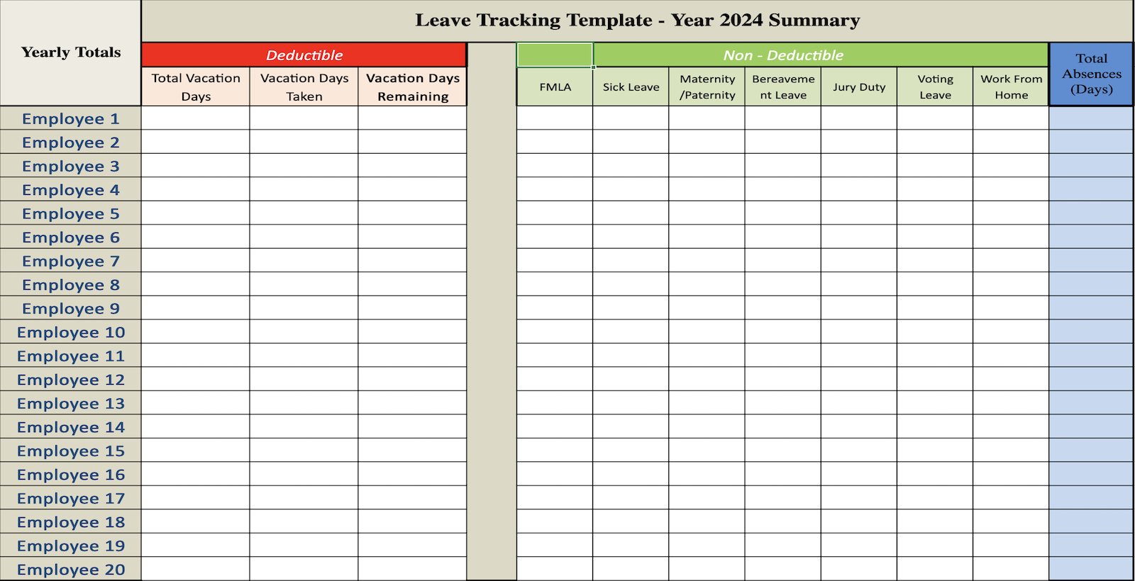 Excel Pto &amp;amp; Vacation Tracker (5 Templates &amp;amp; 1 Better Option) with regard to Printable Employee Vacation Tracker Excel