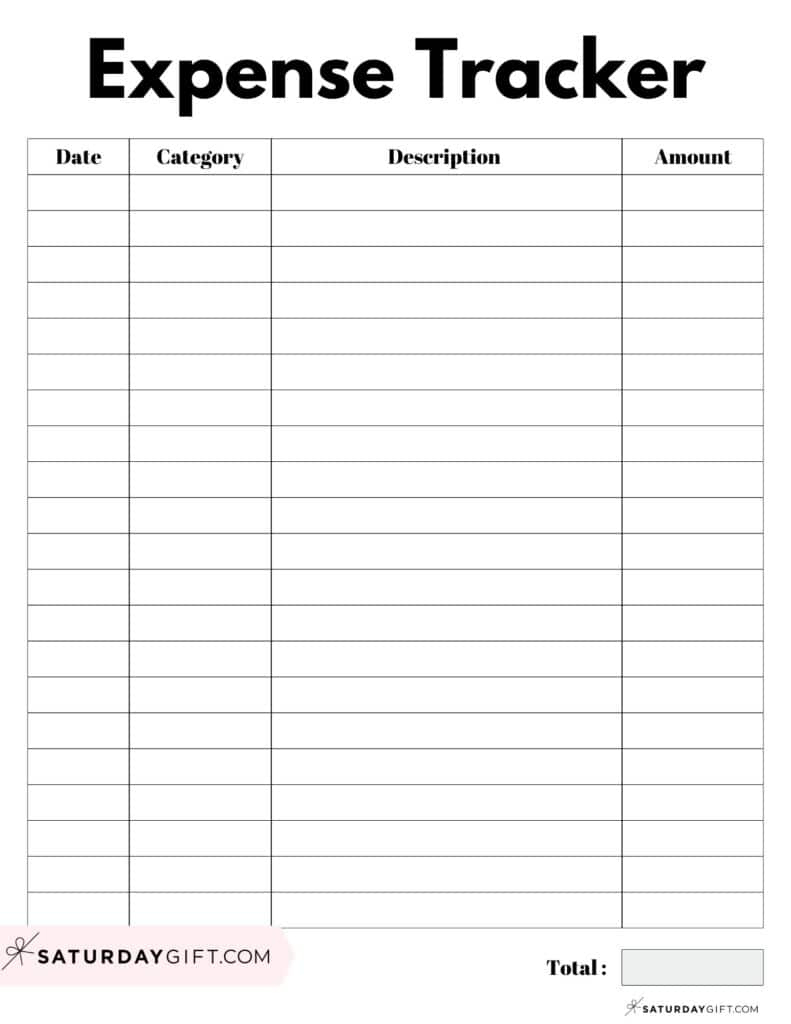 Expense Tracker Printable - 26 Cute &amp;amp; Free Spending Logs inside Freee Detailed Printable Spending Tracker