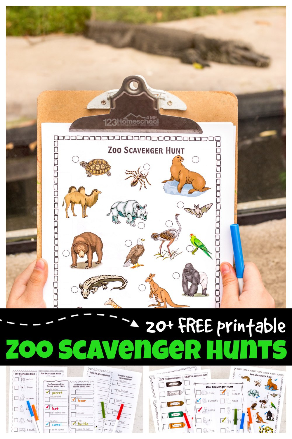 🦒🐘🦍🦩 20+ Free Zoo Animal Scavenger Hunt Printables For Kids S in Animal Scavenger Hunt Printable Free