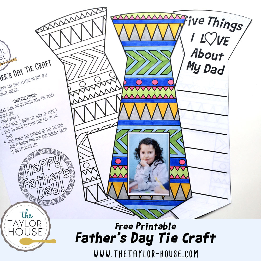 Father'S Day Tie Craft | The Taylor House with regard to Father'S Day Crafts Printable