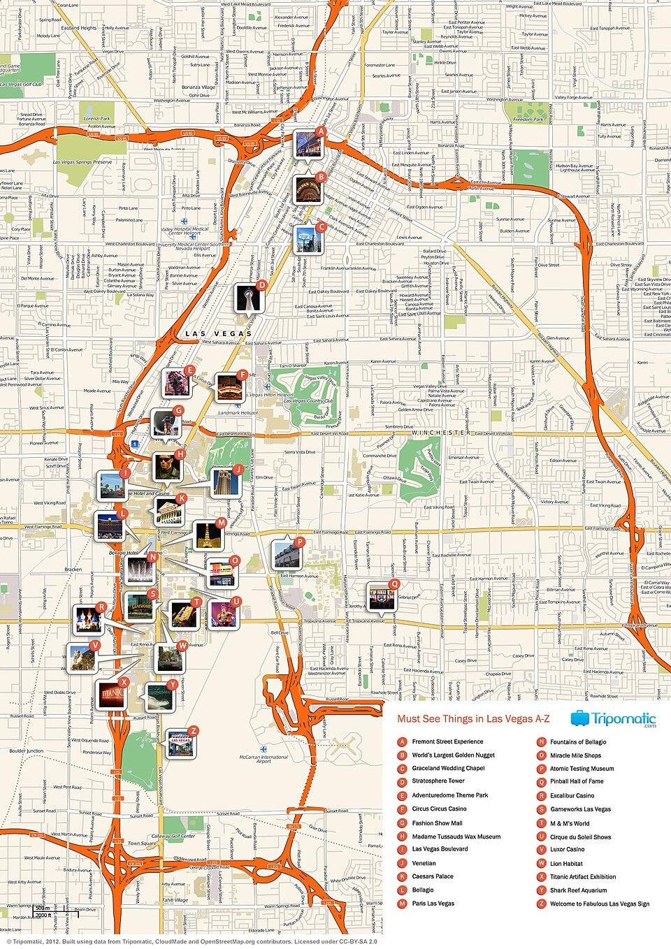 File:las Vegas Printable Tourist Attractions Map - Wikimedia pertaining to Printable Map Of Las Vegas