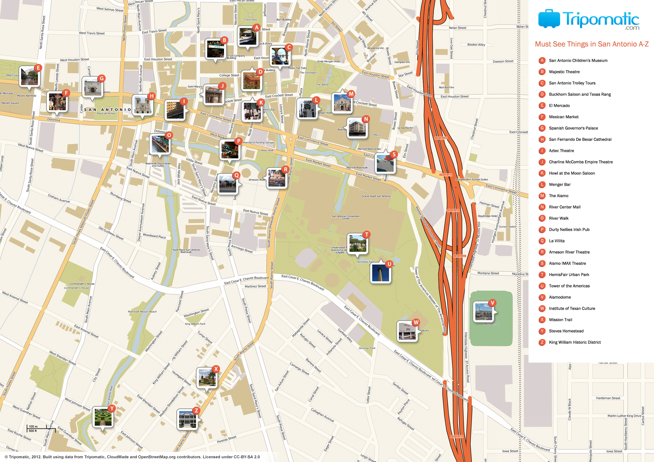 File:san Antonio Printable Tourist Attractions Map - Wikimedia with regard to Printable Map of San Antonio