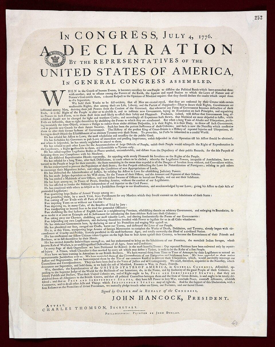 File:the Declaration Of Independence (National Archives Uk) intended for Printable Copy of the Declaration of Independence