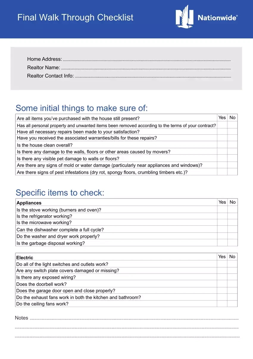 Final Walk Through Checklist ≡ Fill Out Printable Pdf Forms Online in Printable Home Walk Through Checklist