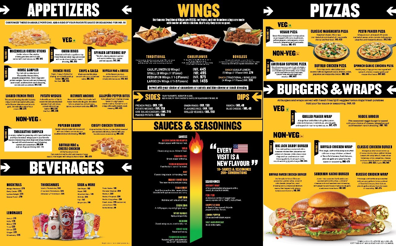 Find List Of B Dubs In Madhapur, Hyderabad Near Me - Justdial throughout Buffalo Wild Wings Printable Menu