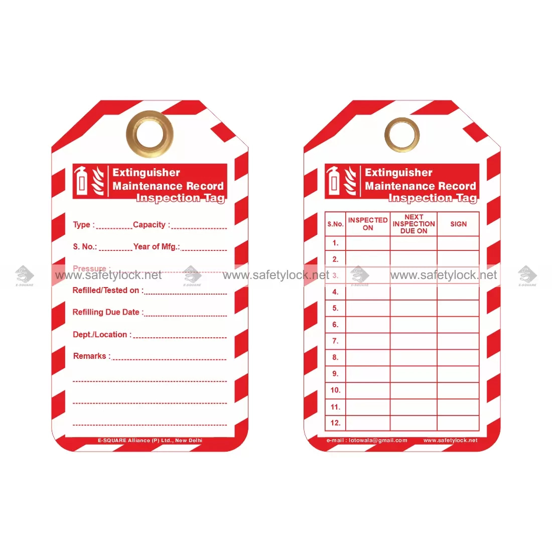 Fire Extinguisher Tag Maintenance Record - Fire Inspection Tag with Fire Extinguisher Inspection Tags Printable Free