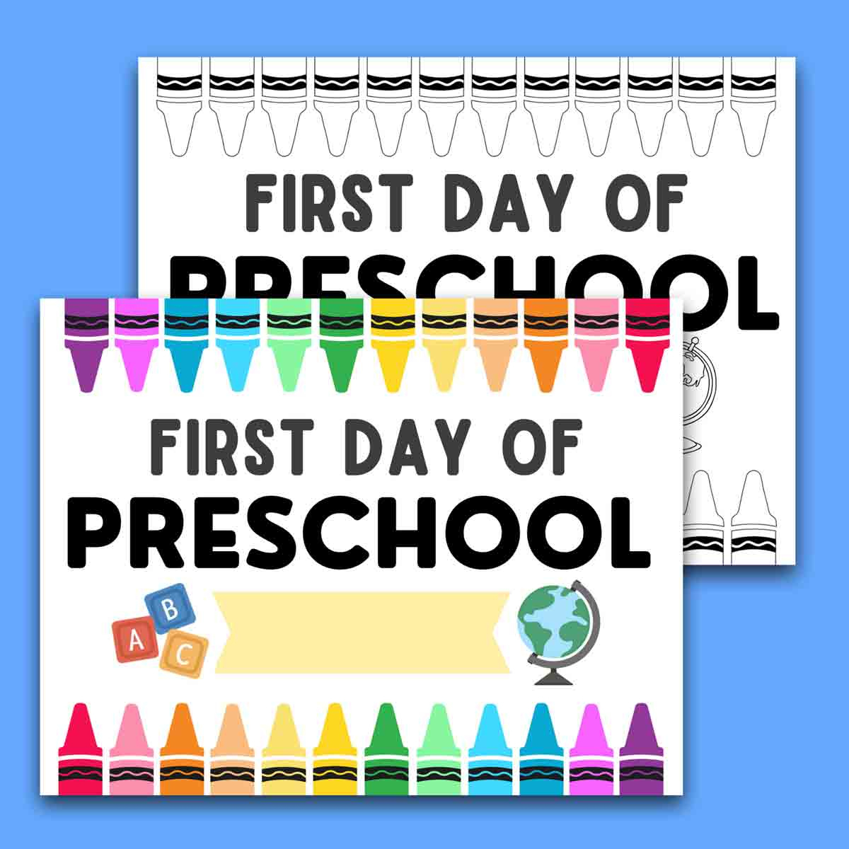 First Day Of School Signs (Free Printable) - Mindymakes throughout First Day of Preschool Sign Printable