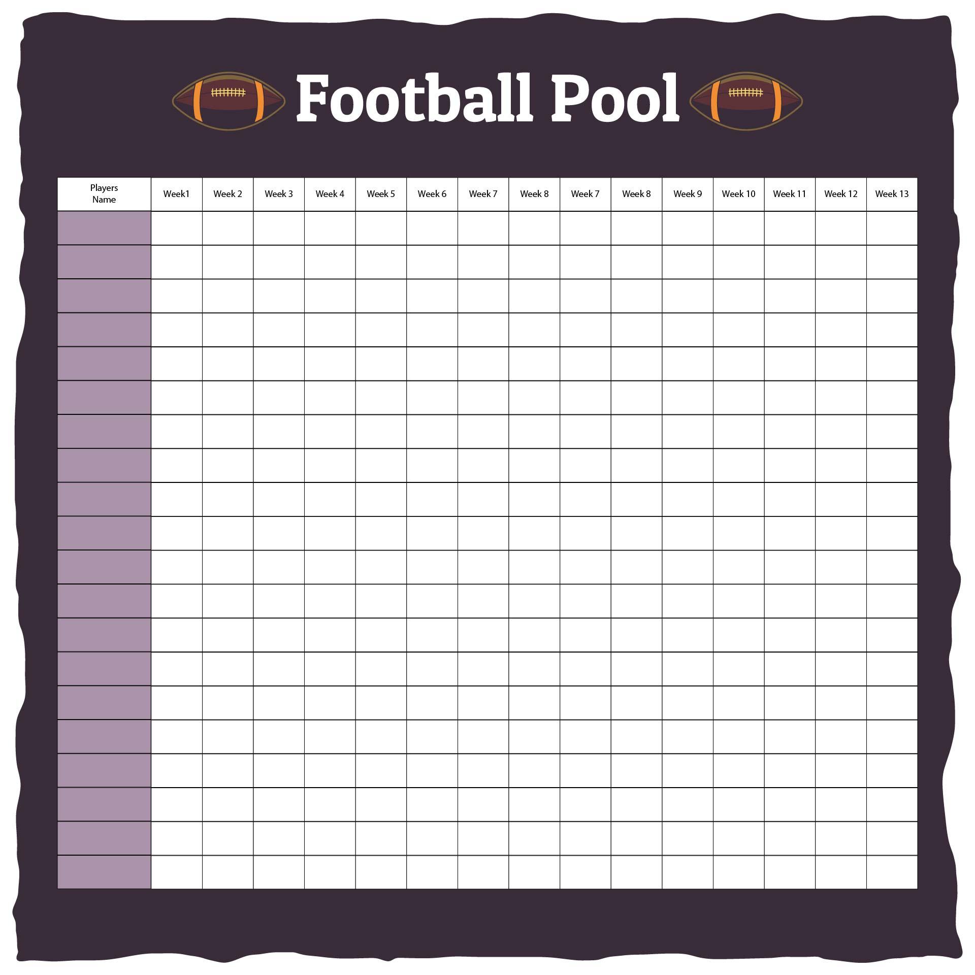 Football Pool Sheets - 10 Free Pdf Printables | Printablee with regard to Football Pick Em Pool Weekly Printable Sheet