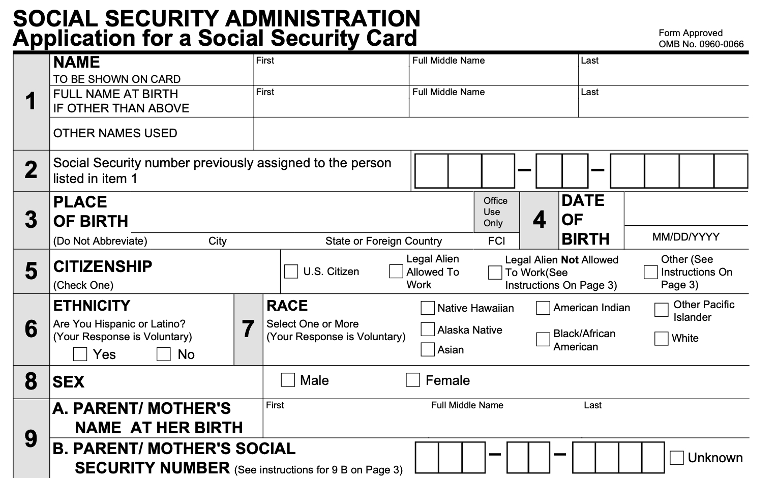 Form Ss-5—Social Security Card Replacement Form | Smallpdf pertaining to Printable Social Security Card Application