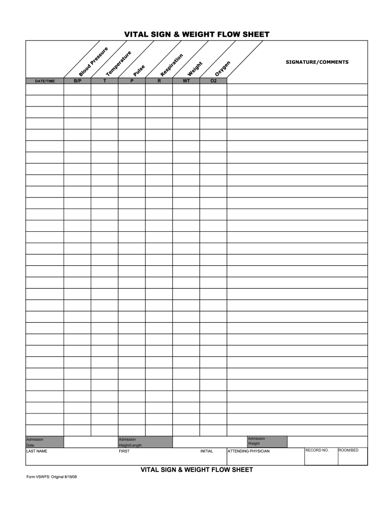 Form Vswfs - Fill Online, Printable, Fillable, Blank - Pdffiller pertaining to Free Printable Vital Signs Sheet Nursing