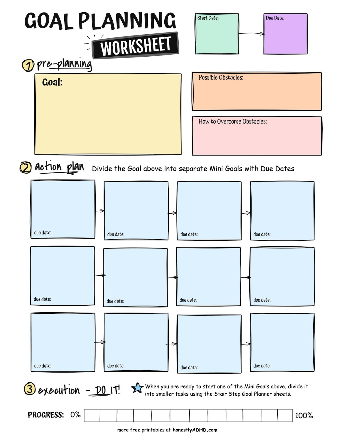 Free Adhd Goal-Setting Worksheets: Easily Break Down Tasks with regard to Free Printable Adhd Therapy Worksheets