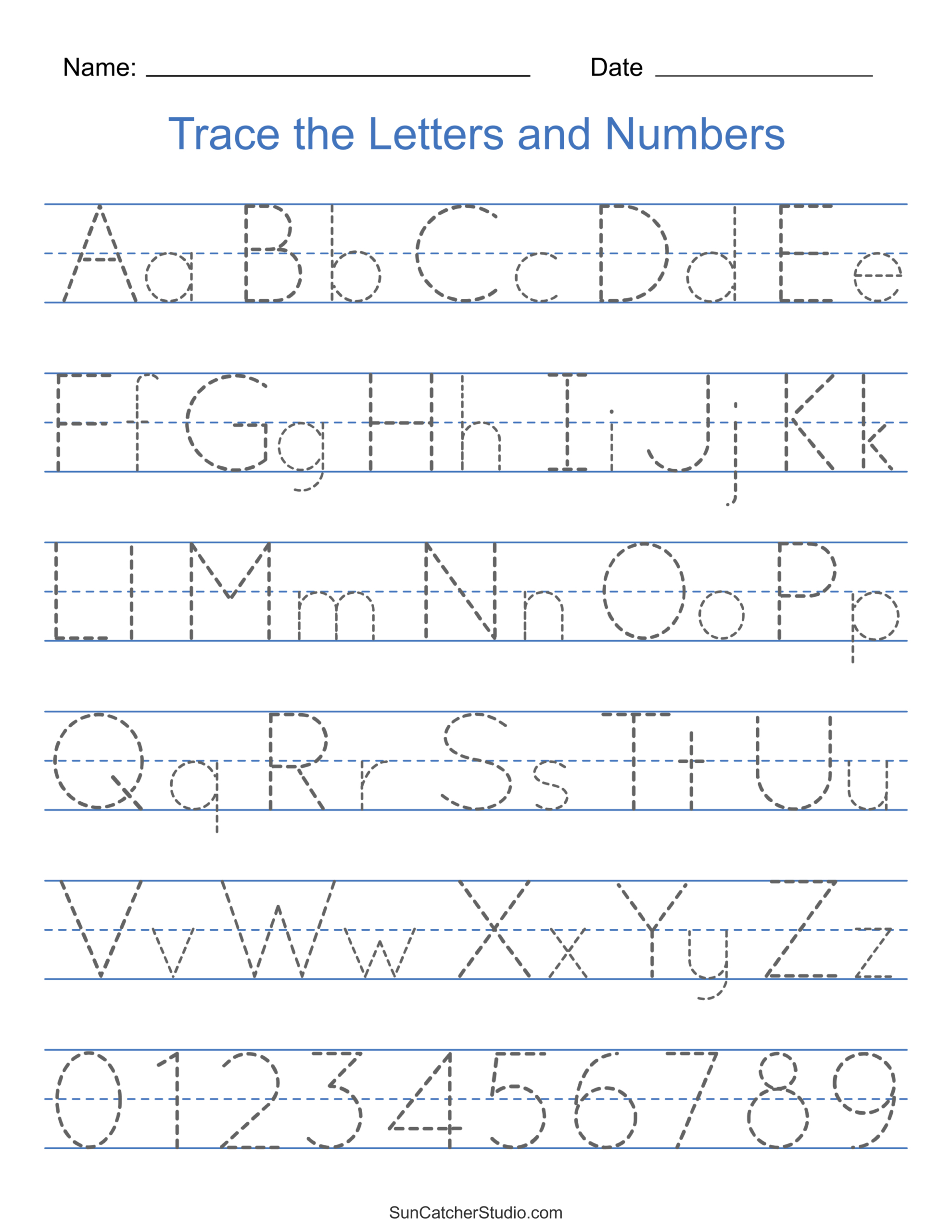 Free Alphabet Tracing Worksheet Printable, Download Free Alphabet regarding Printable Letter Tracing Worksheets