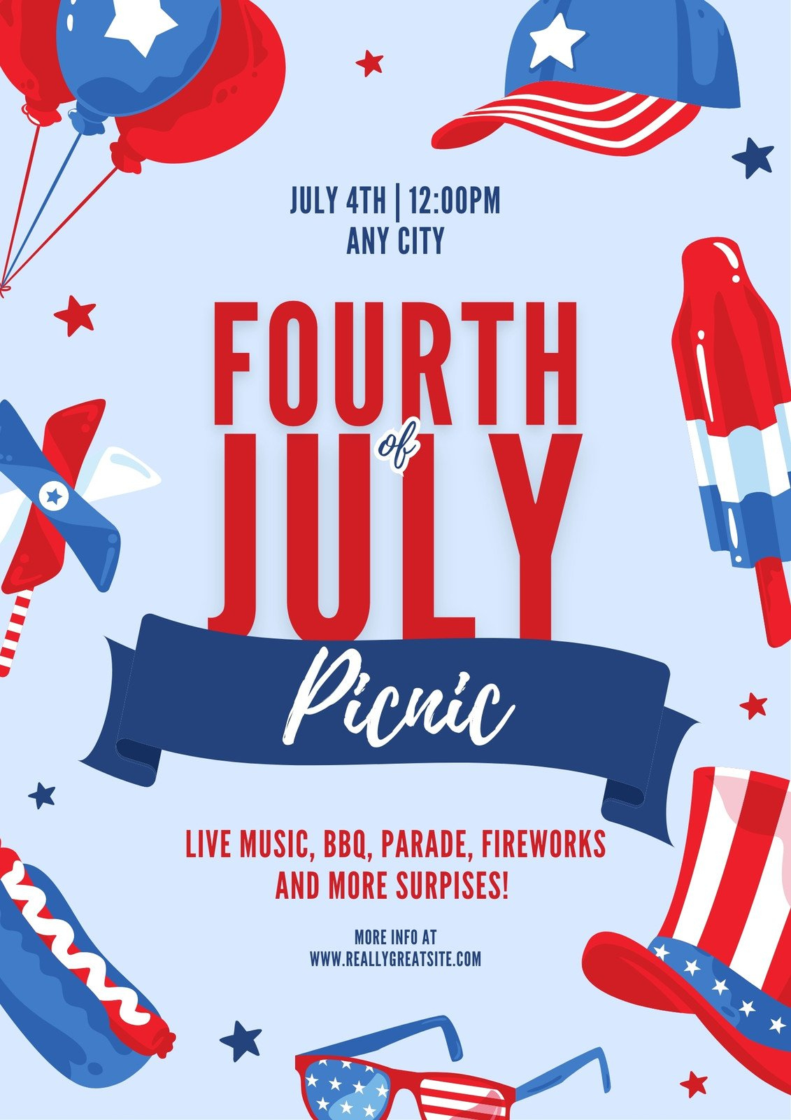 Free And Customizable Fourth Of July Templates regarding Free Printable 4Th Of July Templates