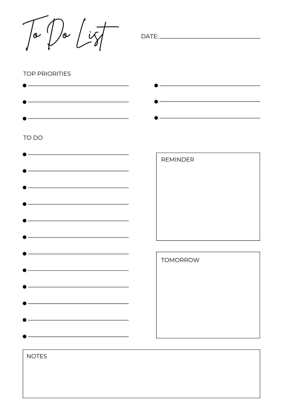 Free And Customizable To Do List Templates with regard to To Do List Template Printable