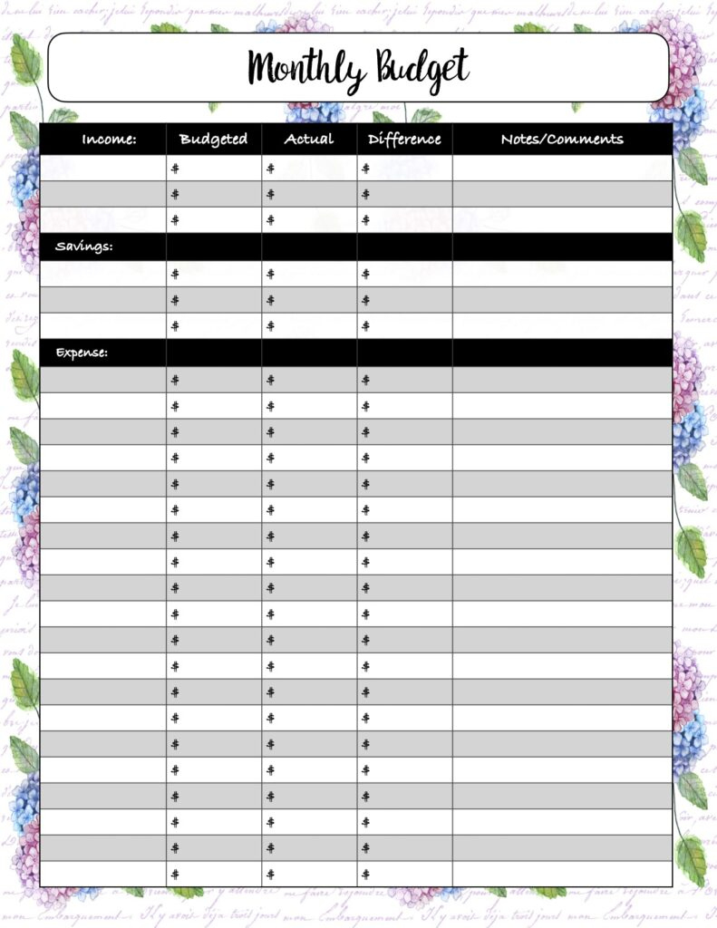Free Budgeting Printables: Expenses, Goals, &amp;amp; Monthly Budget intended for Freee Detailed Printable Spending Tracker