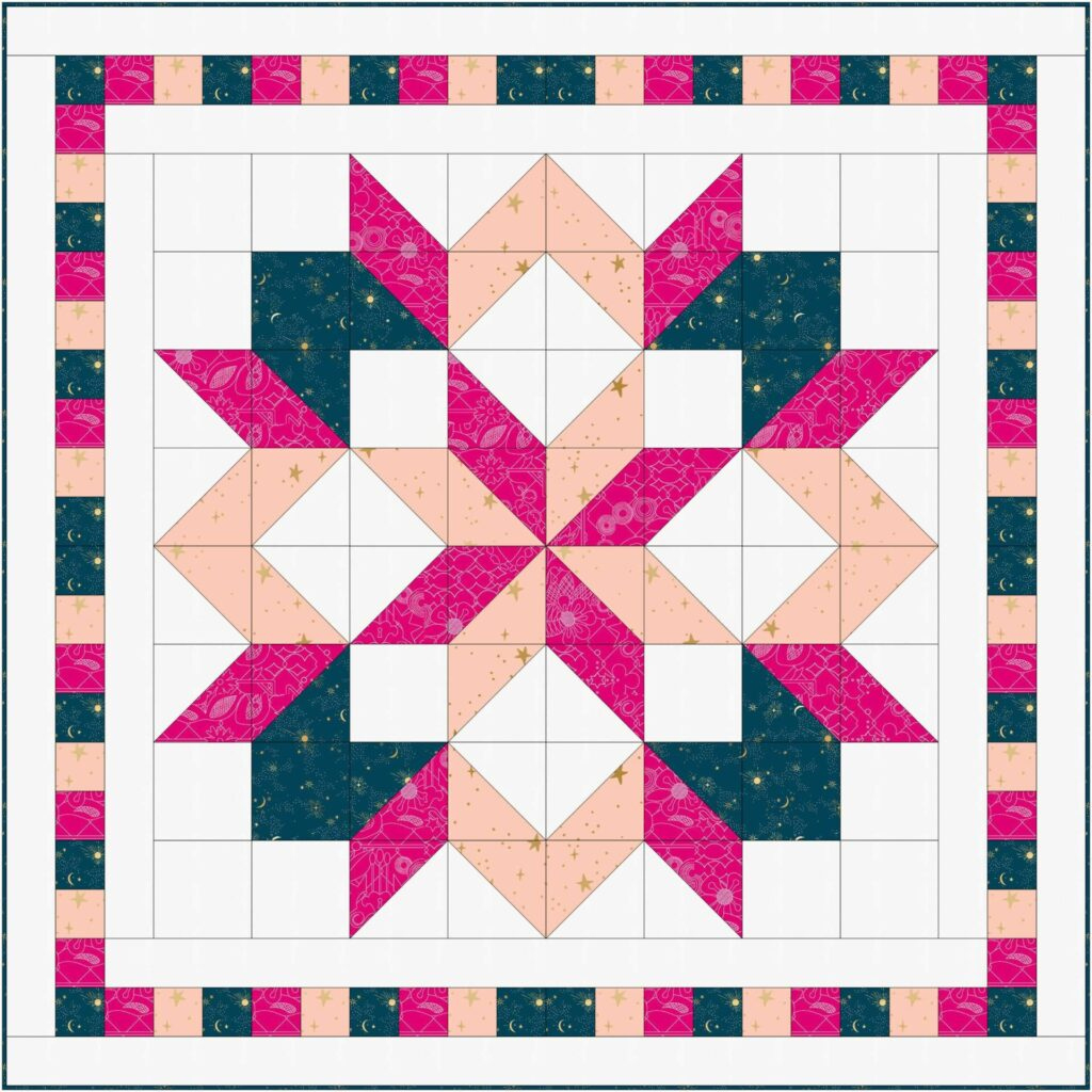 Free Carpenter Star Quilt Pattern With A Darling Border with regard to Template Quilt Patterns Free Printable