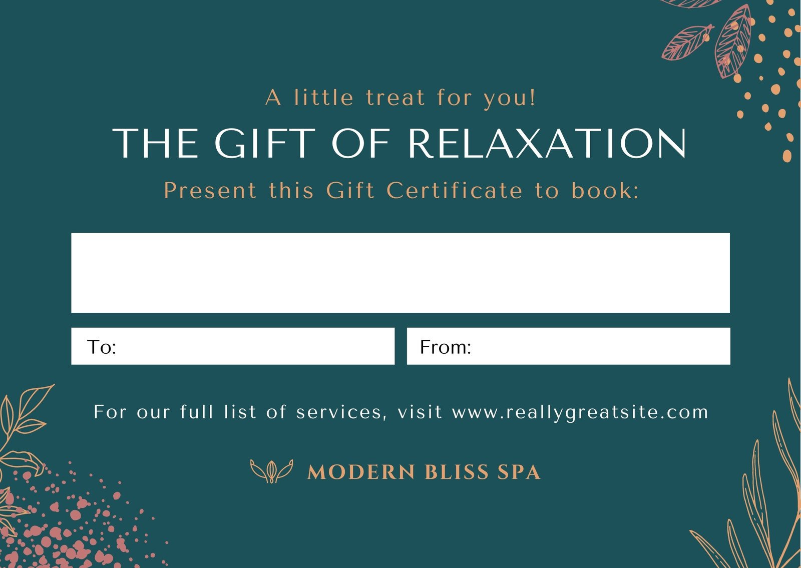 Free Custom Printable Massage Gift Certificate Templates | Canva with Printable Massage Gift Certificate Template