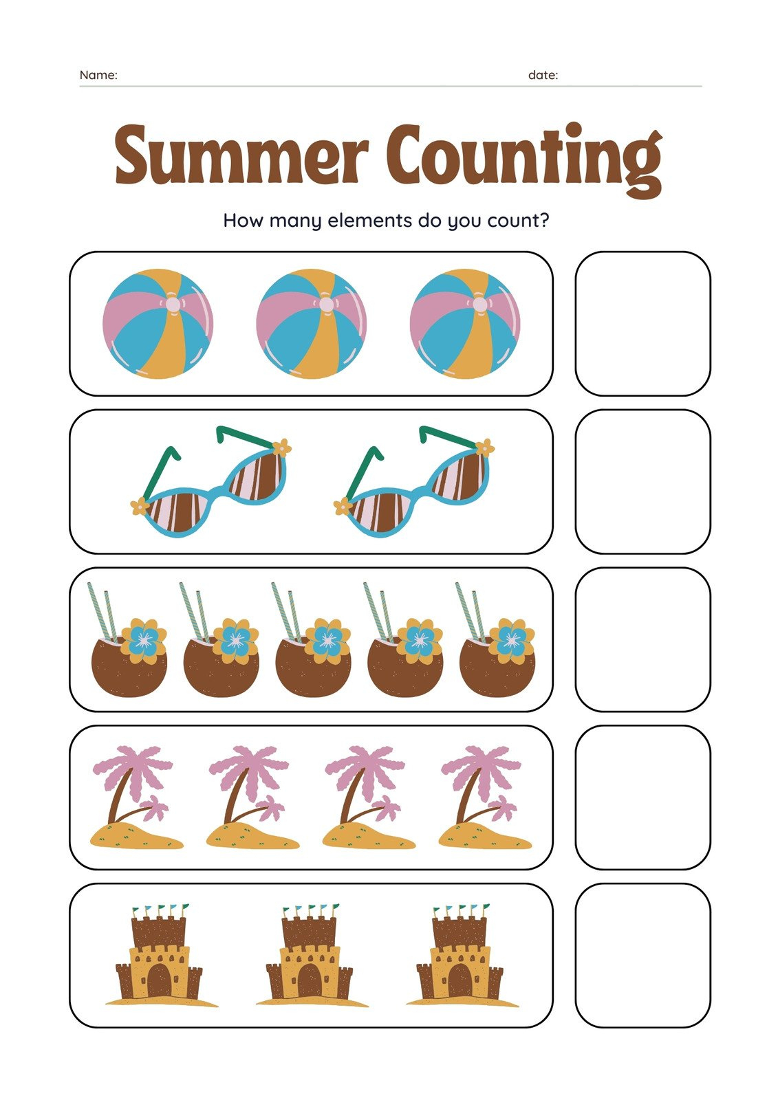 Free Custom Printable Preschool Worksheet Templates | Canva with regard to Printable Summer Activities For Preschoolers