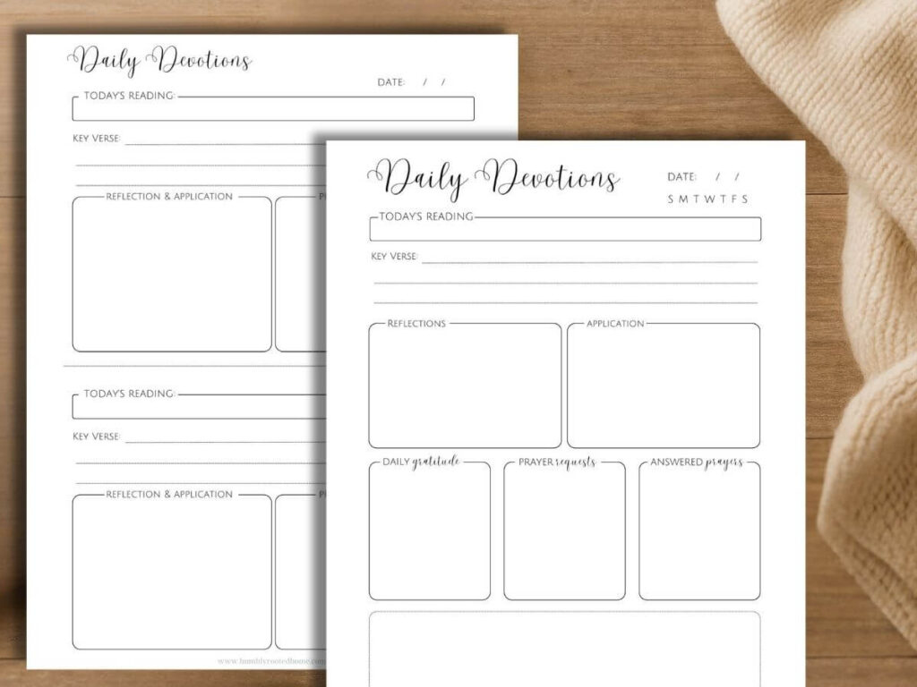 Free Devotional Printable For Daily Study And Reflection - inside Free Printable Daily Devotions For Youth