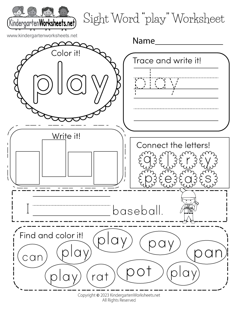 Free Free Printable Kindergarten Sight Word Worksheet, Download pertaining to Kindergarten Sight Words Worksheets Free Printables