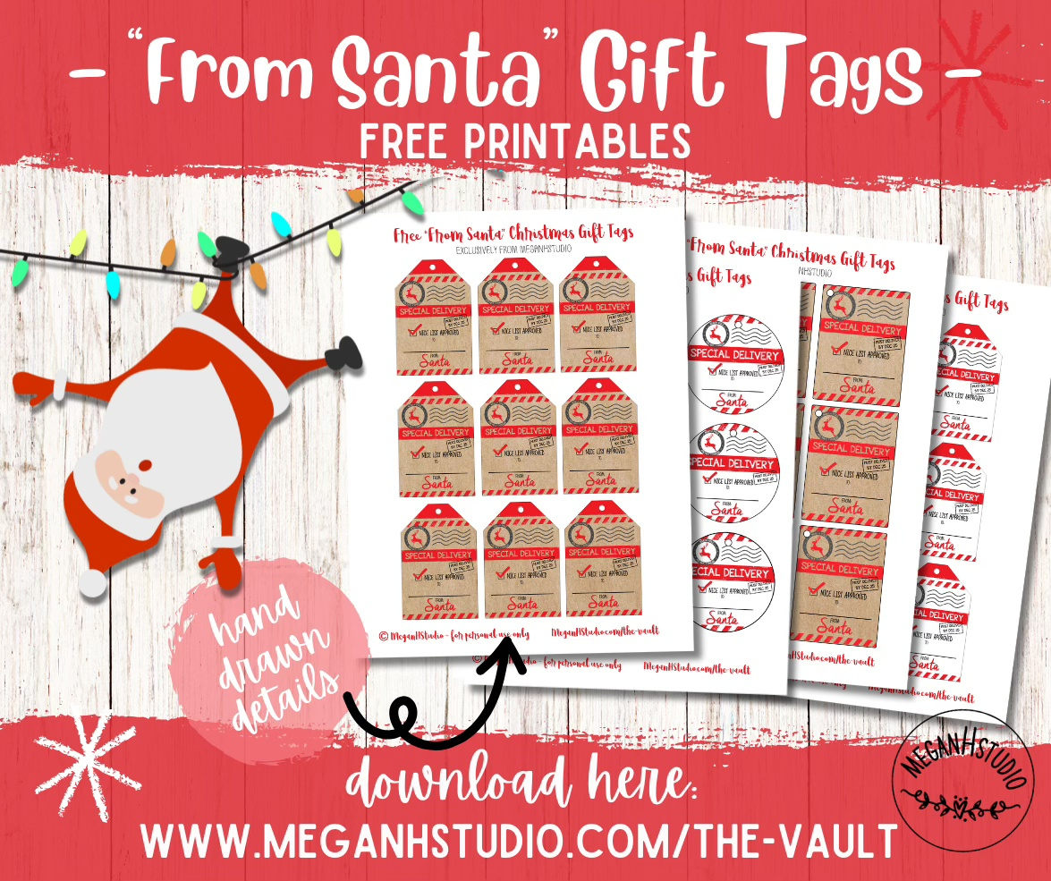 Free "From Santa" Gift Tags Printables - Meganhstudio within Free Printable Gift Tags From Santa