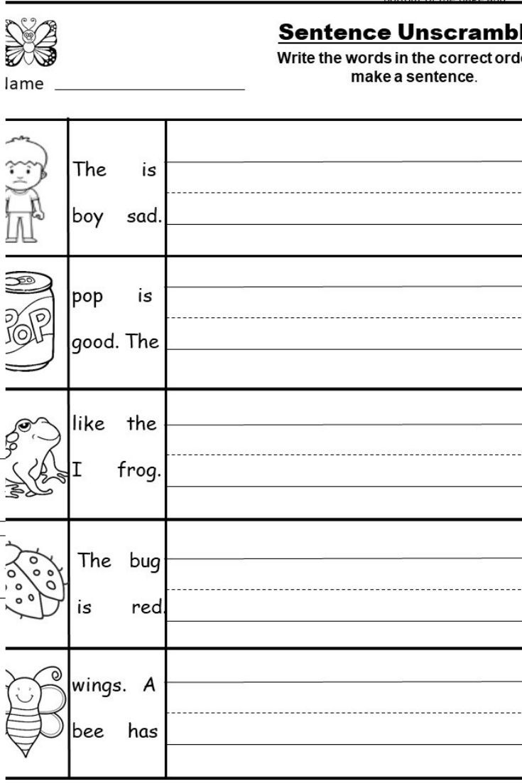 Free Kindergarten Writing Printable - Kindermomma within Free Printable Sentence Writing Worksheets