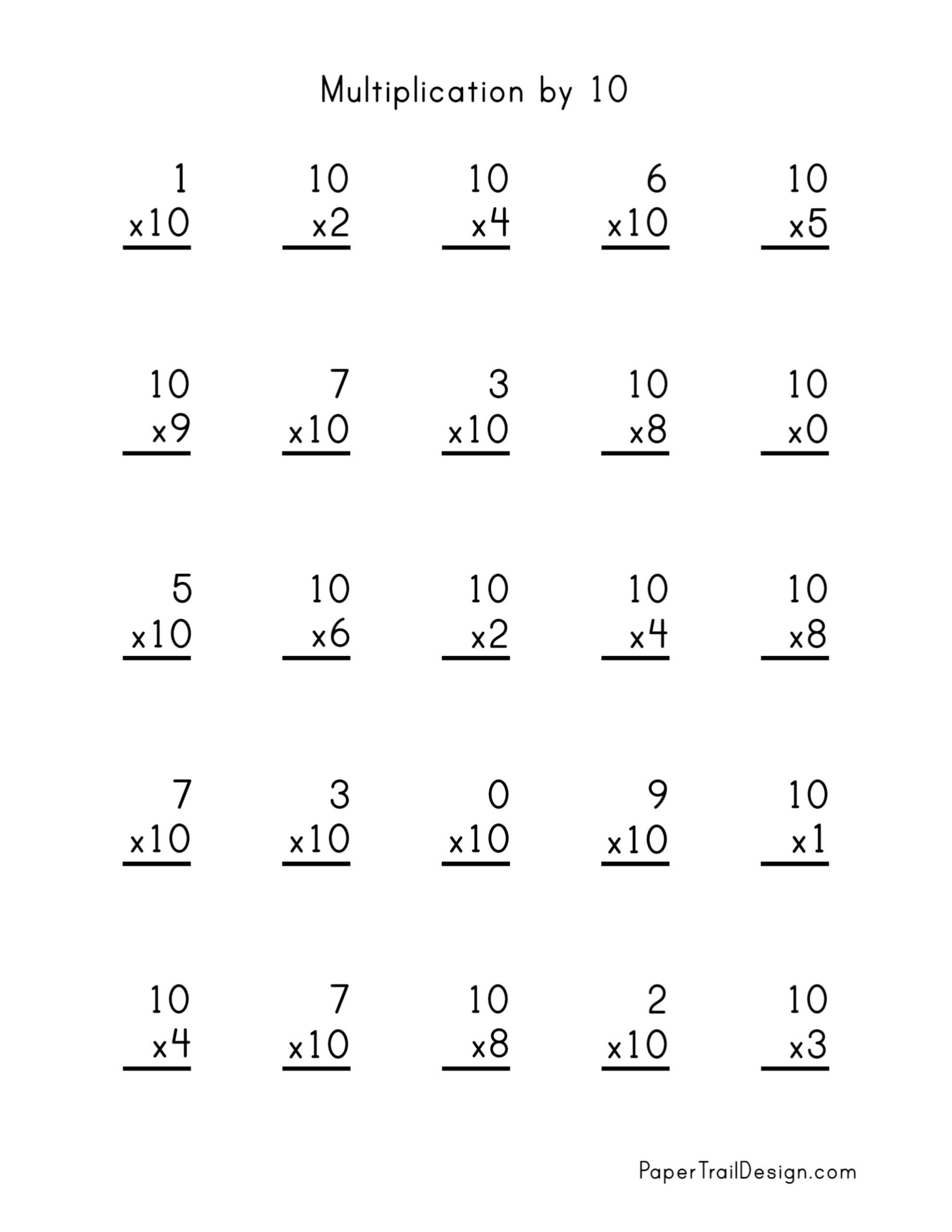 Free Multiplication Worksheets 1-12 - Paper Trail Design intended for Multiplication Facts Worksheets Printable Free