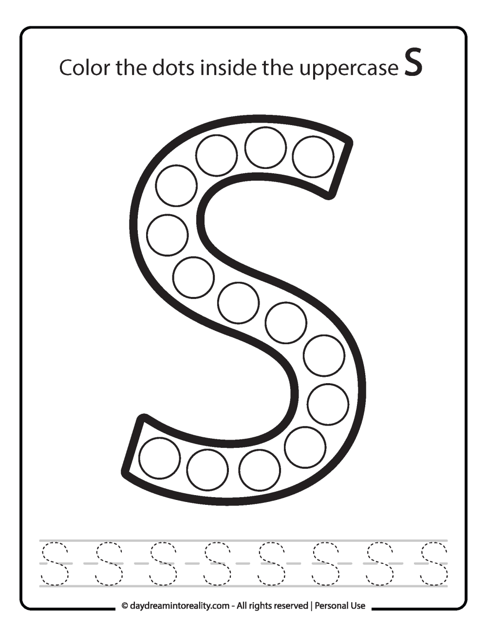 Free Pdf Alphabet Dot Marker Worksheets - Color & Trace in Printable Dot Letters For Preschool