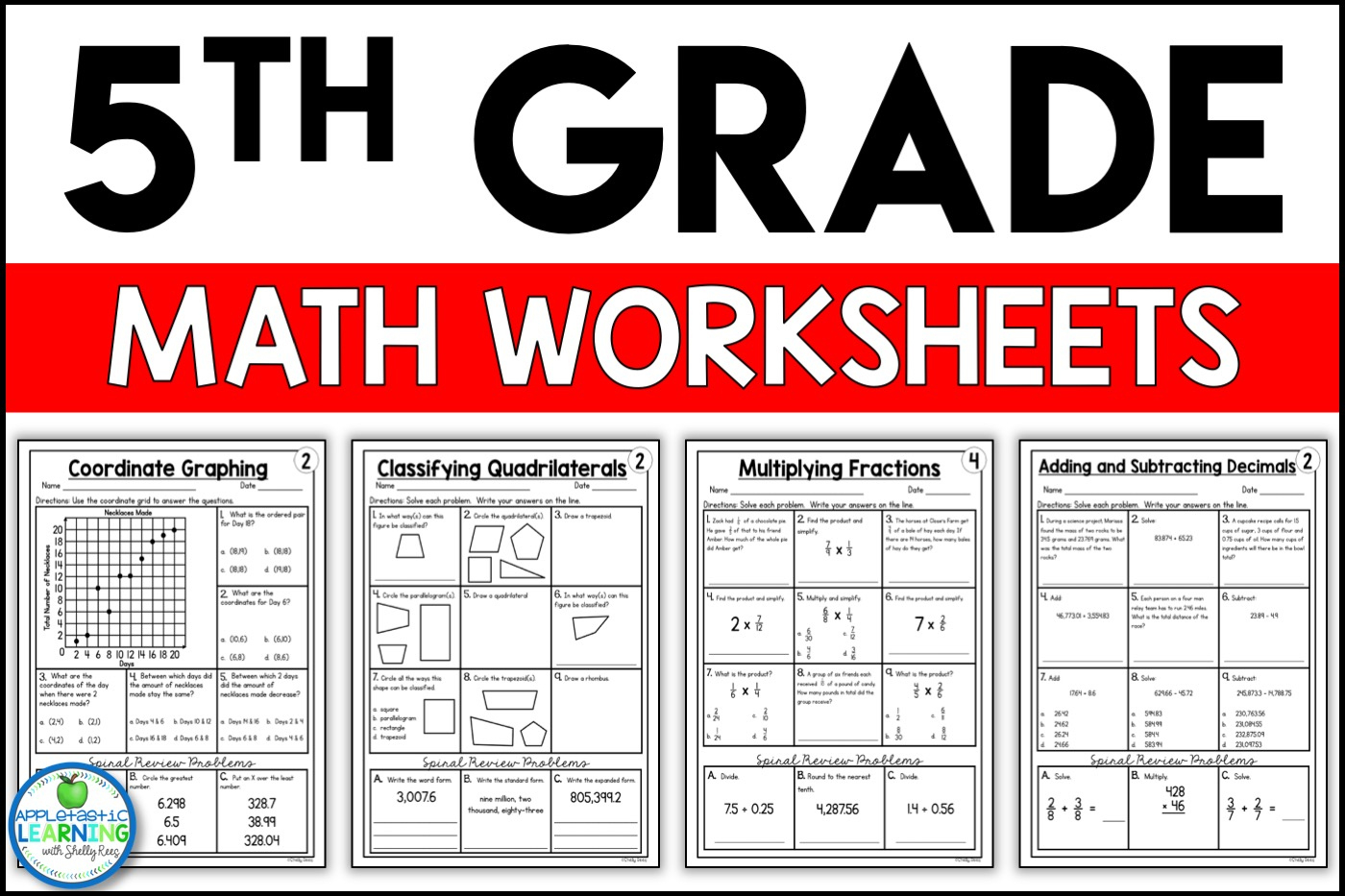 Free Printable 5Th Grade Common Core Math Worksheets - Appletastic for Free Printable 5Th Grade Math Worksheets