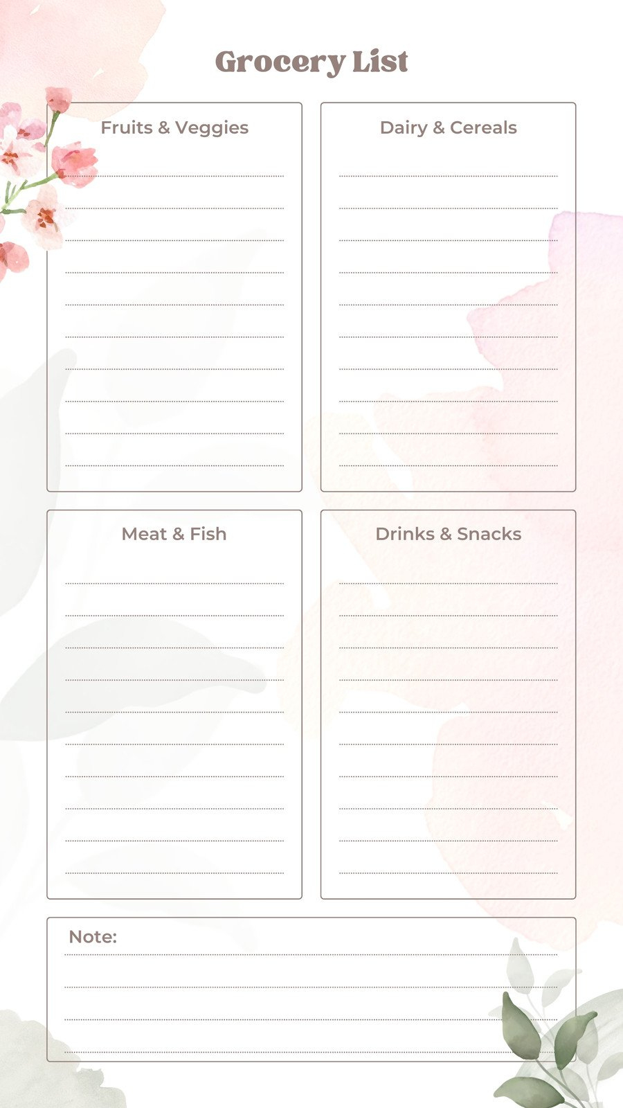 Free Printable And Customizable Grocery List Templates | Canva inside Printable Grocery Shopping List Template