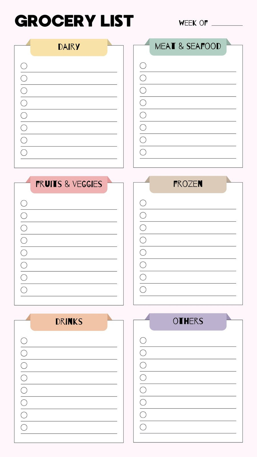 Free Printable And Customizable Grocery List Templates | Canva inside Printable Grocery Shopping List Template