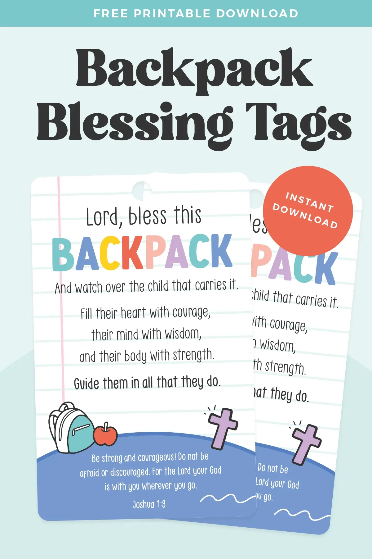 Free Printable Backpack Blessing Tags - Favorite Printables with Free Printable Backpack Blessing Tags