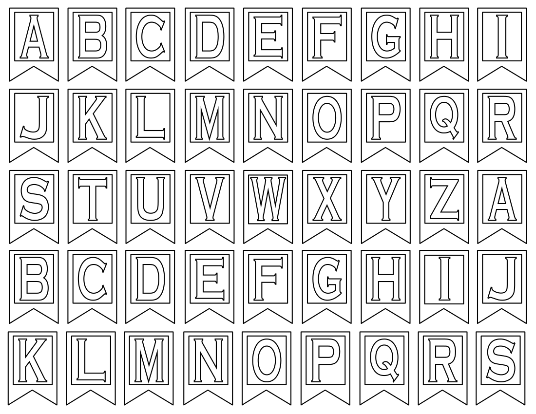 Free Printable Banner Alphabet Letters - Printable Bingo Cards within Free Letter Printables For Banners