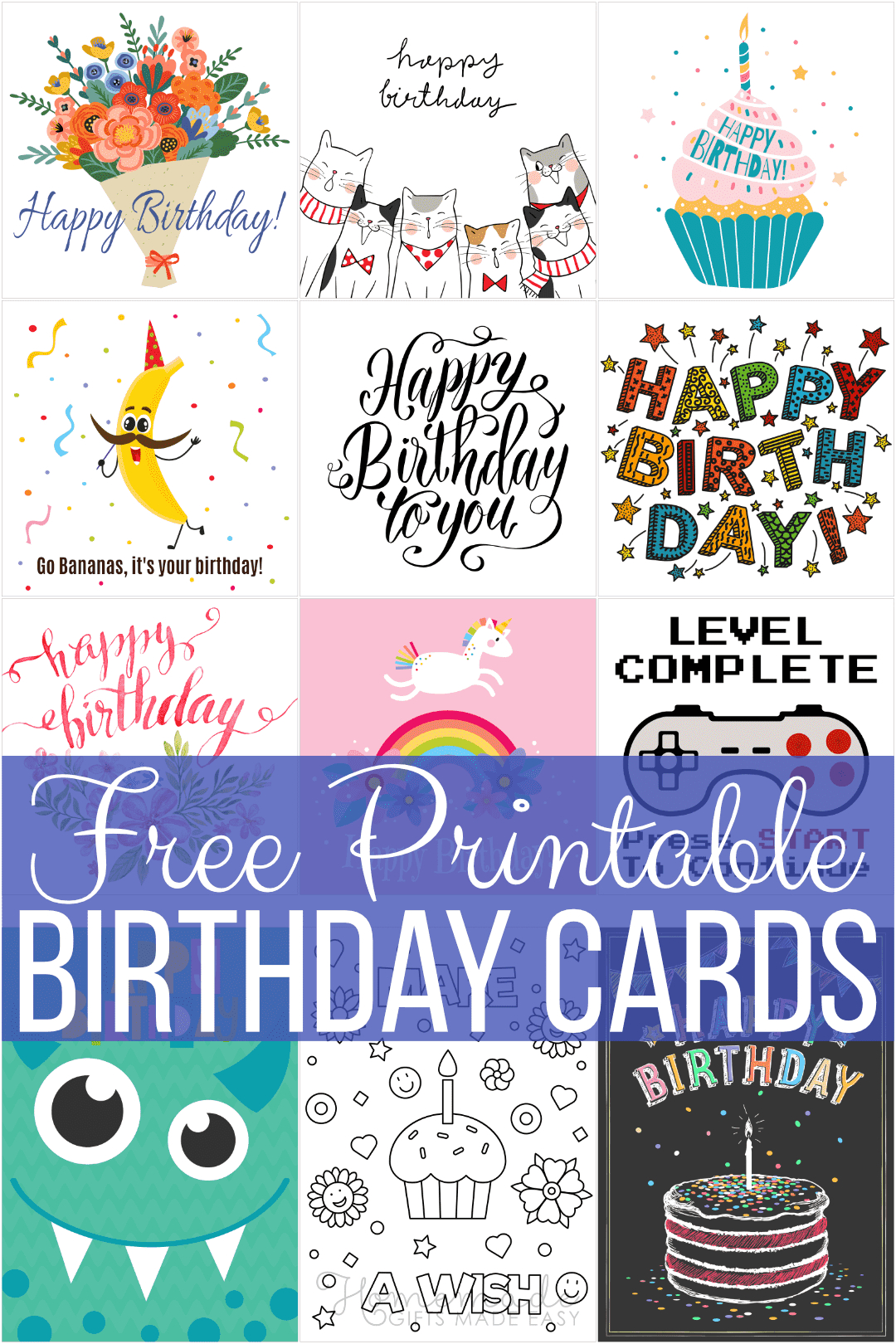 Free Printable Birthday Cards For Everyone pertaining to Happy Birthday Sign Printable Free