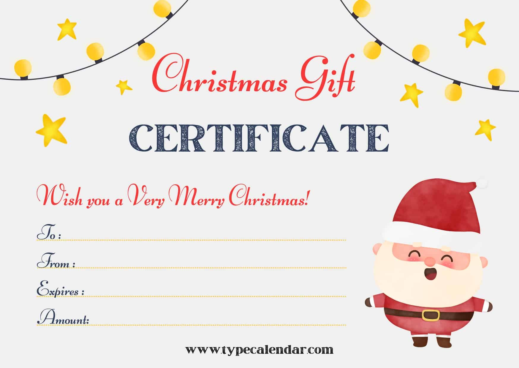 Free Printable Christmas Gift Certificate Templates [Pdf, Word] Blank intended for Printable Gift Certificates For Christmas