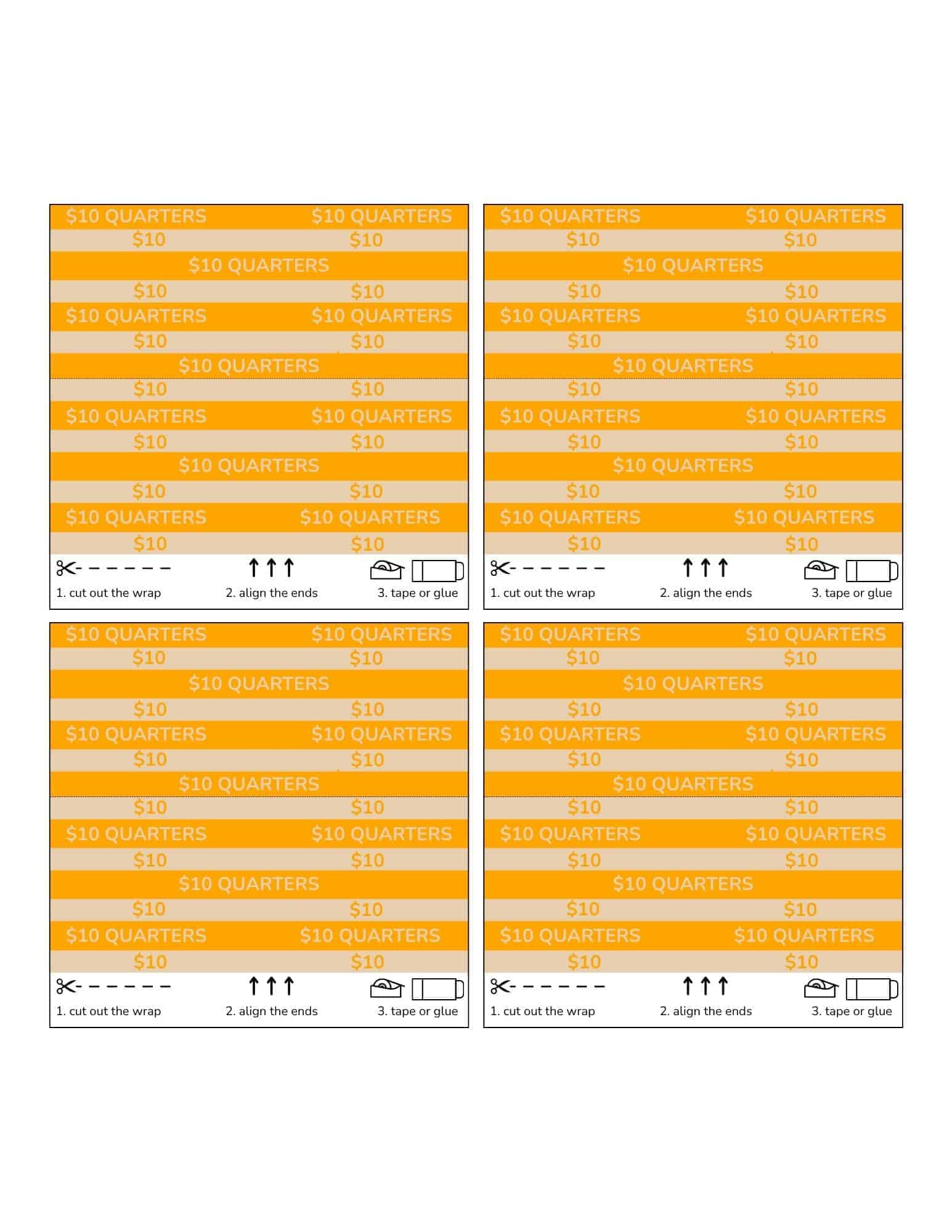 Free Printable Coin Rolls For Pennies, Nickels, Dimes, And Quarters within Wrapper Free Printable Coin Wrappers