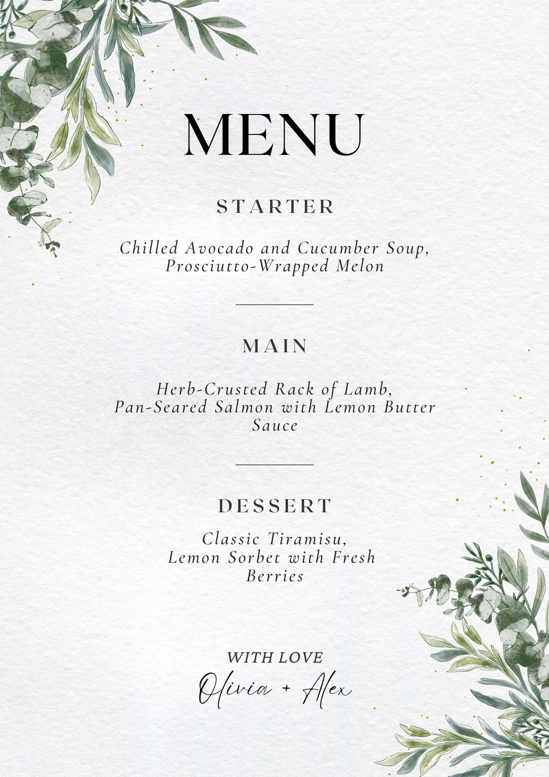 Free Printable, Customizable Wedding Menu Templates | Canva regarding Free Printable Menu Templates