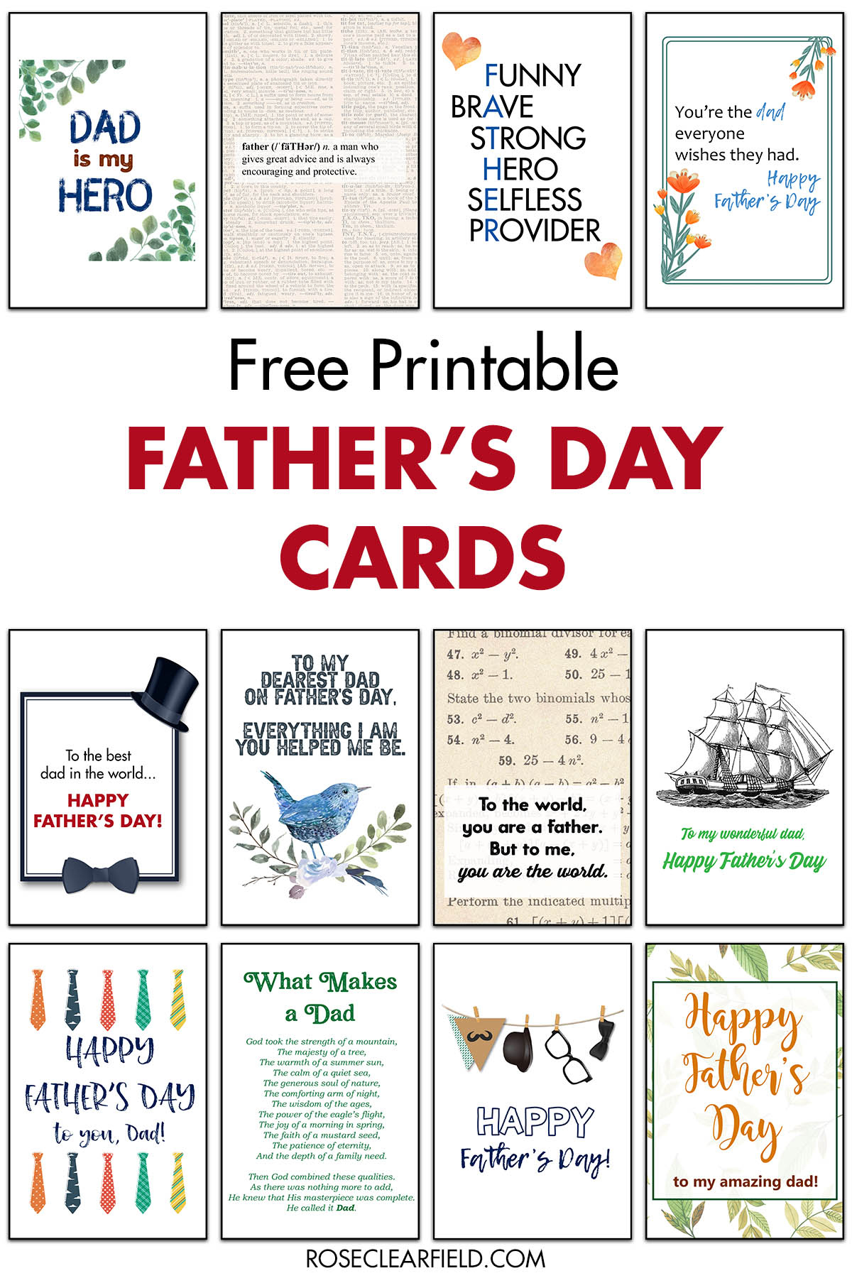 Free Printable Father'S Day Cards • Rose Clearfield in Printable Fathers Day Card For Husband