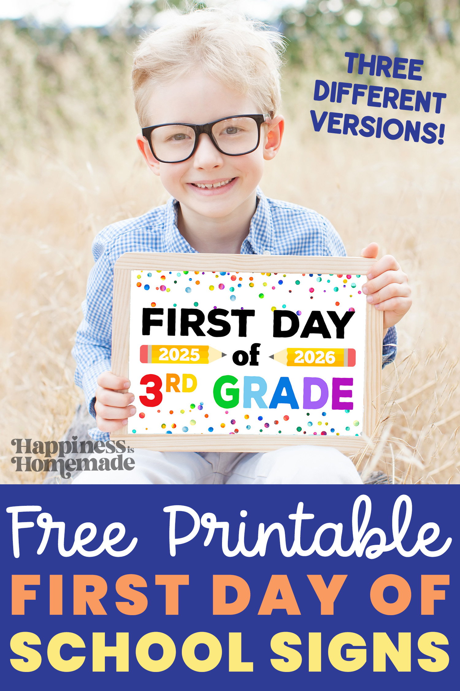 Free Printable First Day Of School Signs 2025-26 - Happiness Is in Free Printable First Day Of School Signs